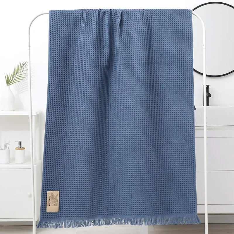 Nordic Geometric Tassel Bath Towel 100% Cotton Multi-colored Waffle Adult Bathroom Big Shawl Quick-Dry 90x180cm Beach Towel