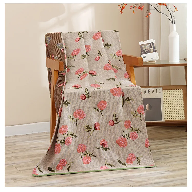 Cotton Gauze Bath Towel Geometry Floral Animal Pattern Bath Towel For Home Bathroom Soft Absorb Water Shower Beach Wrapped Towel
